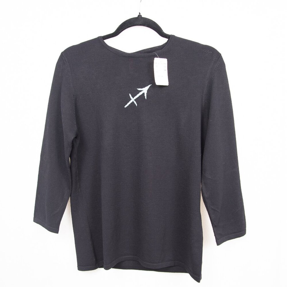 NWT Women's 525 America Sagittarius Zodiac Sweater & Charm Tag Size L $52